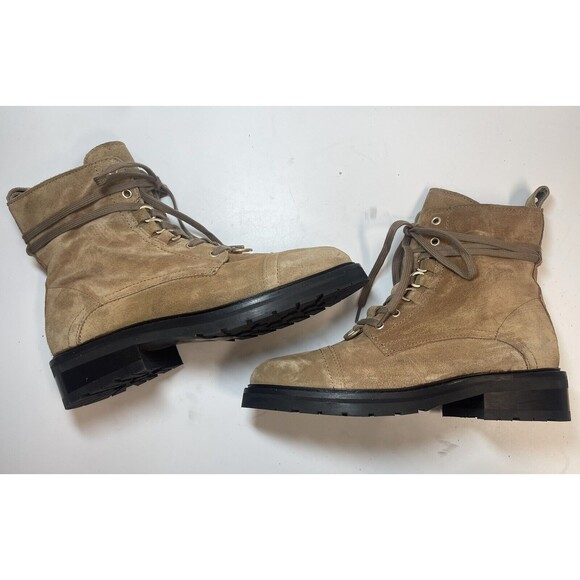 AllSaints Lira Hiker Lace up Combat Suede Boots In Tan Sz 38 New - Picture 4 of 8